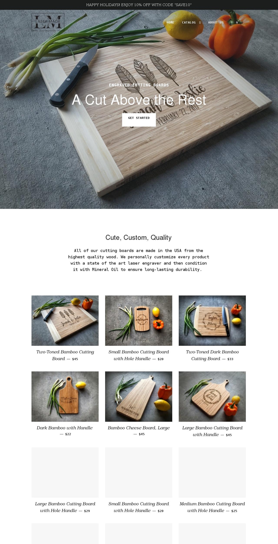 lasermadegoods.com shopify website screenshot