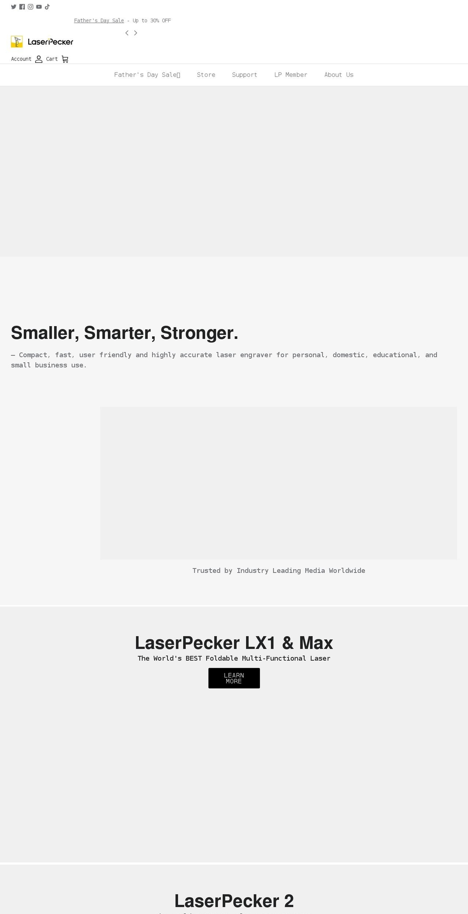 laserpecker.net shopify website screenshot