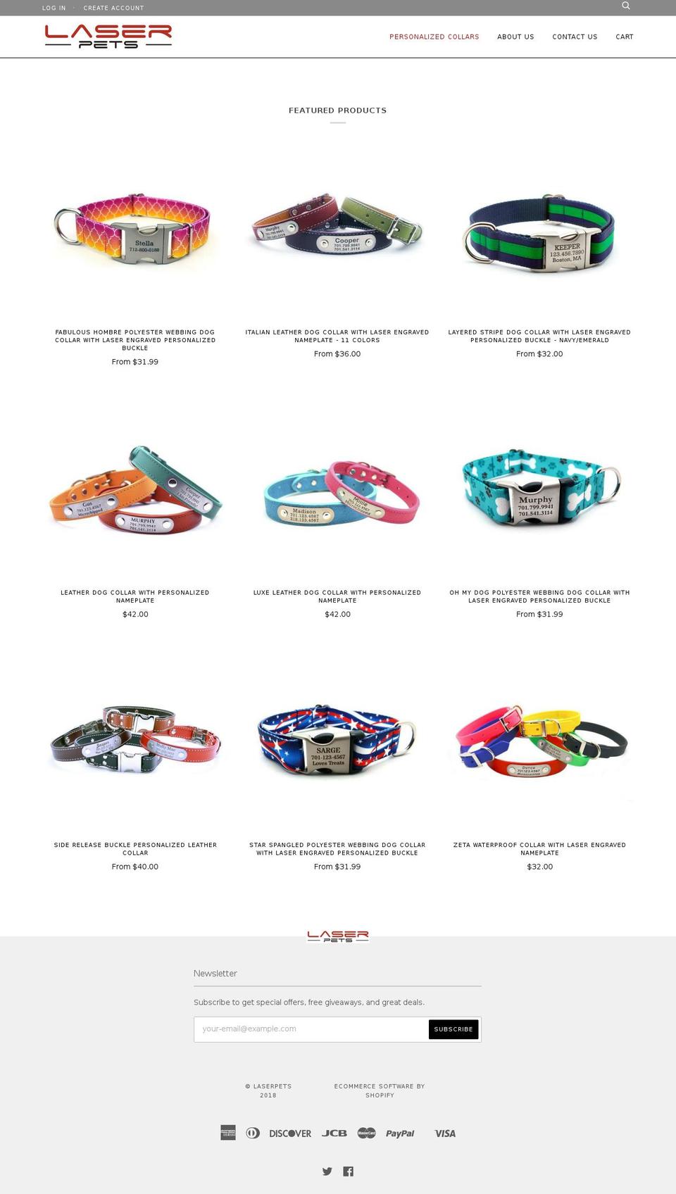 laserpets.com — Shopify storefront screenshot
