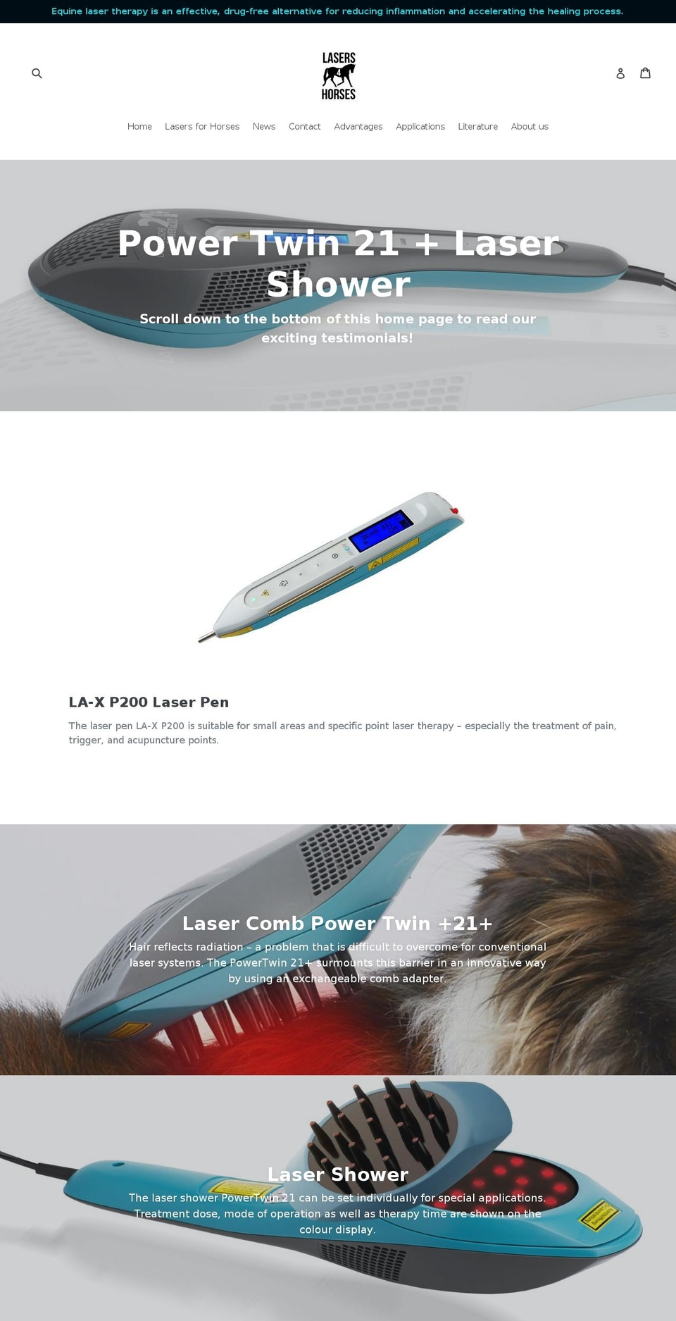 lasers4horses.com — Shopify storefront screenshot