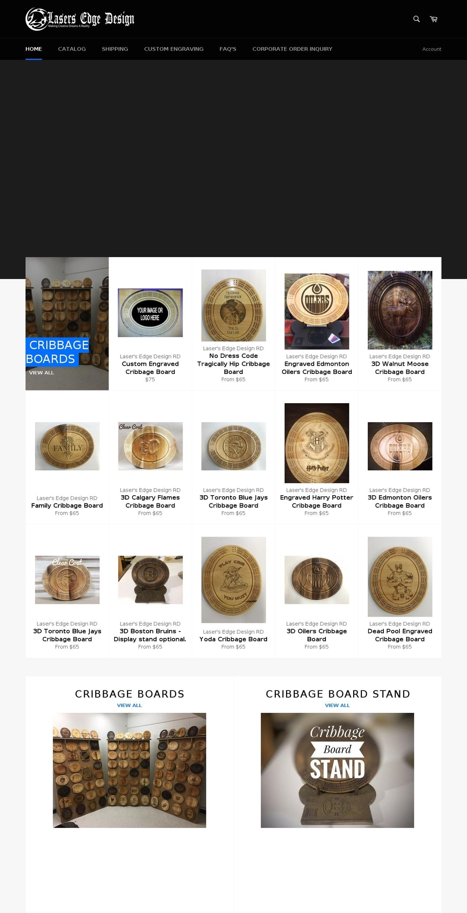 lasersedgedesign.ca shopify website screenshot