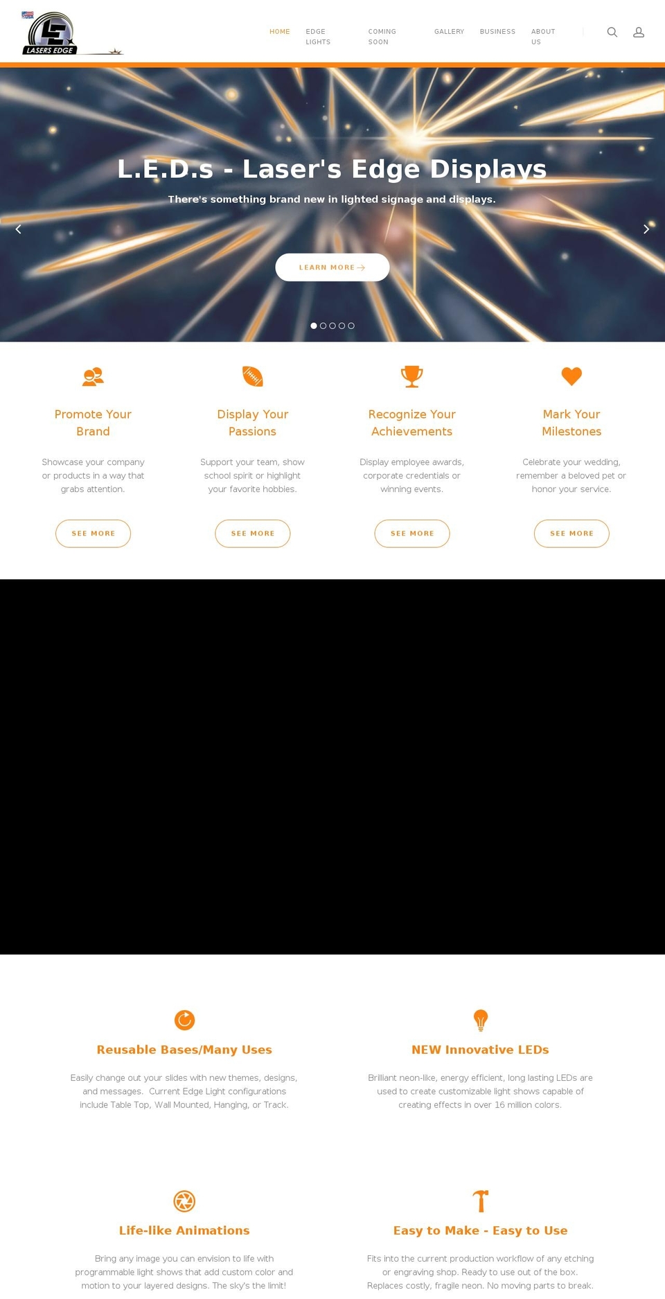 lasersedgetech.com shopify website screenshot