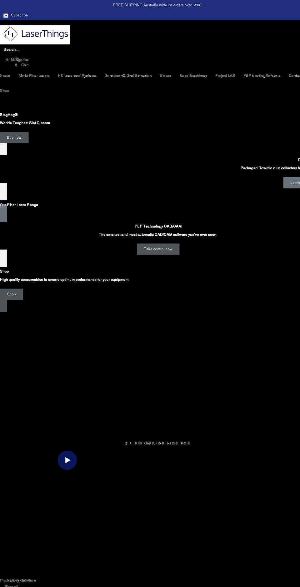 laserthings.com.au shopify website screenshot