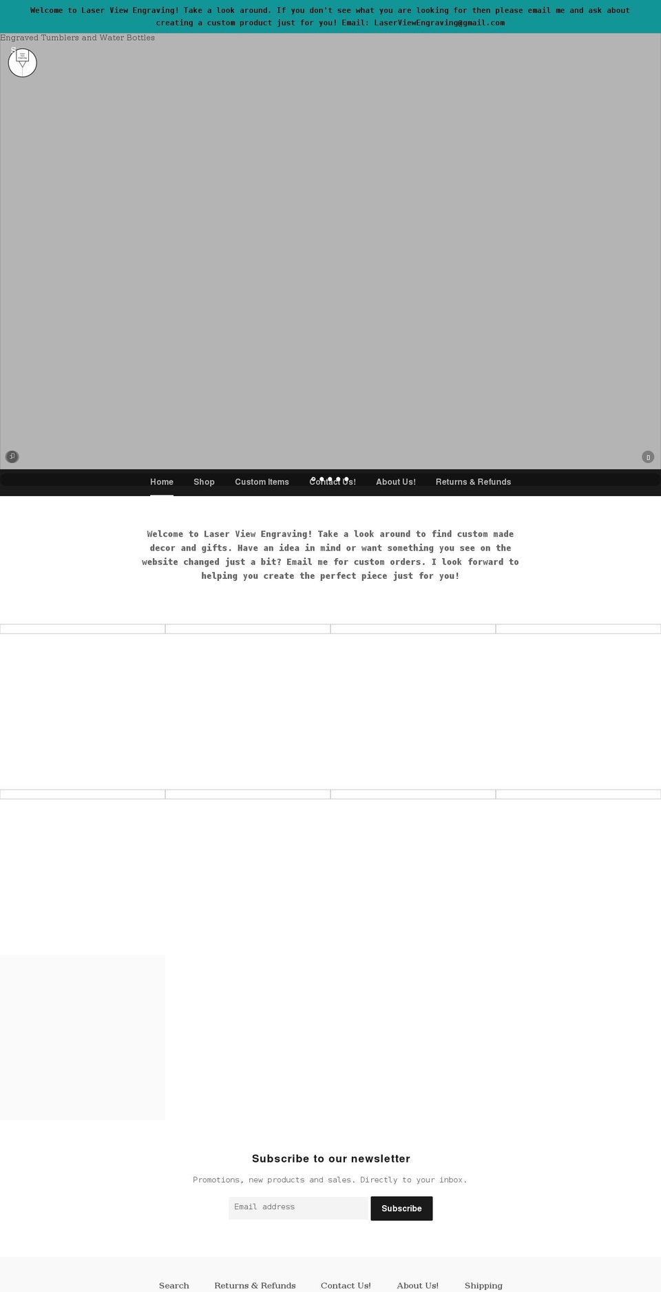 laserviewengraving.com shopify website screenshot