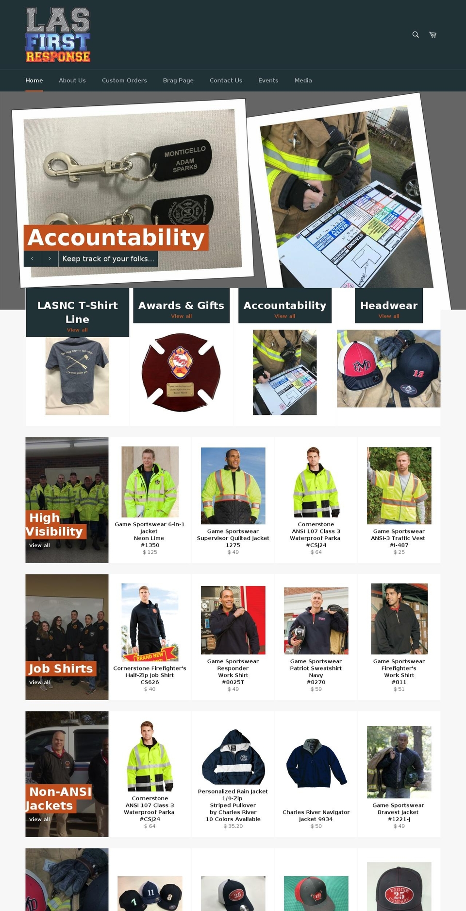 lasfirstresponse.com — Shopify storefront screenshot