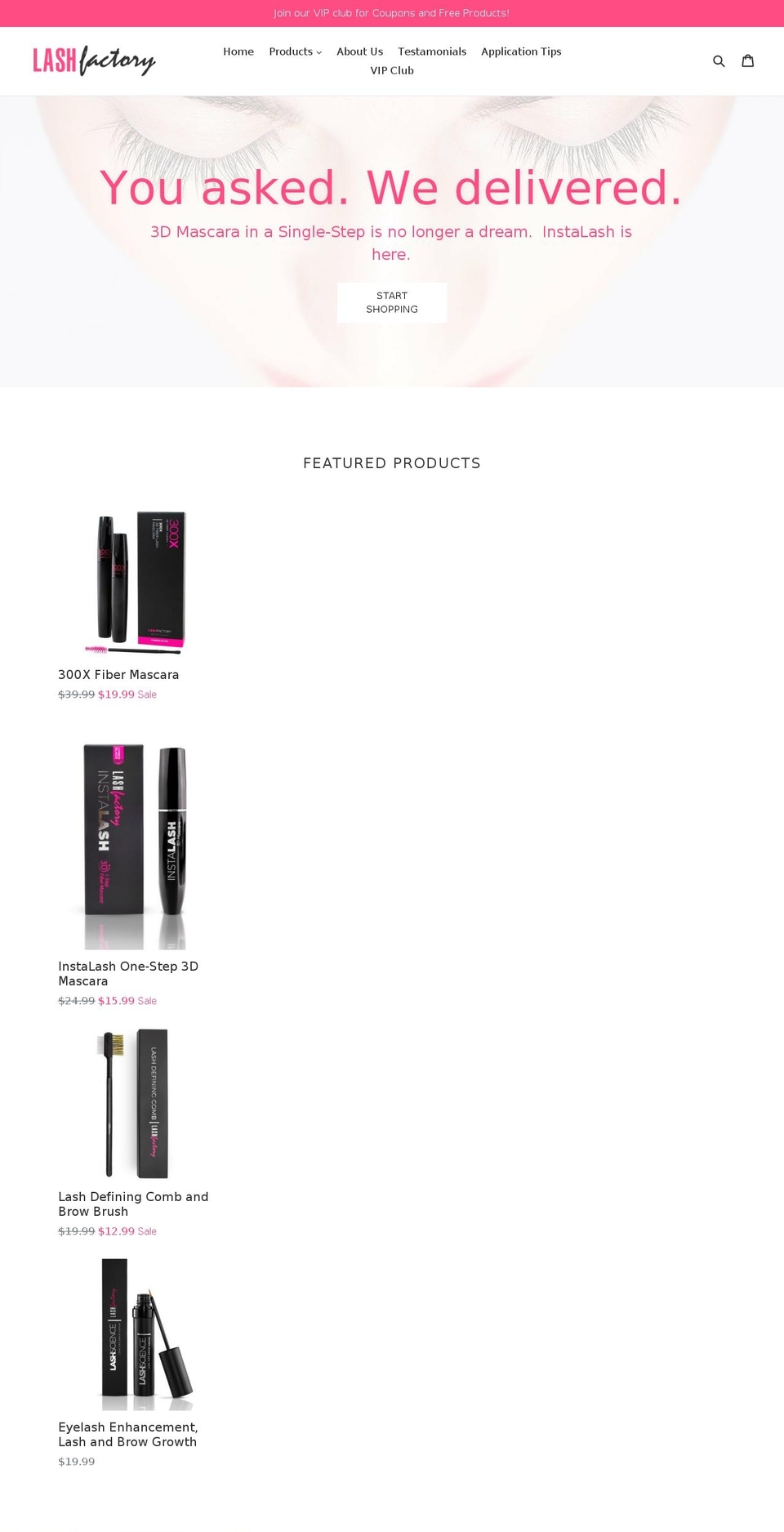 lash-factory.net shopify website screenshot