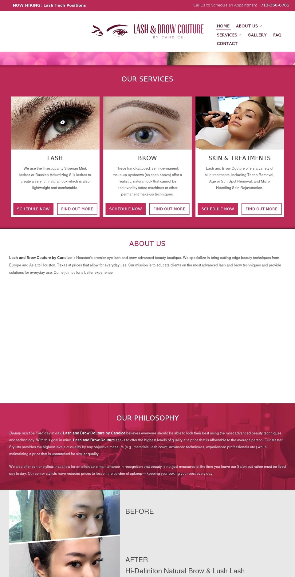 lashandbrowcouture.net shopify website screenshot