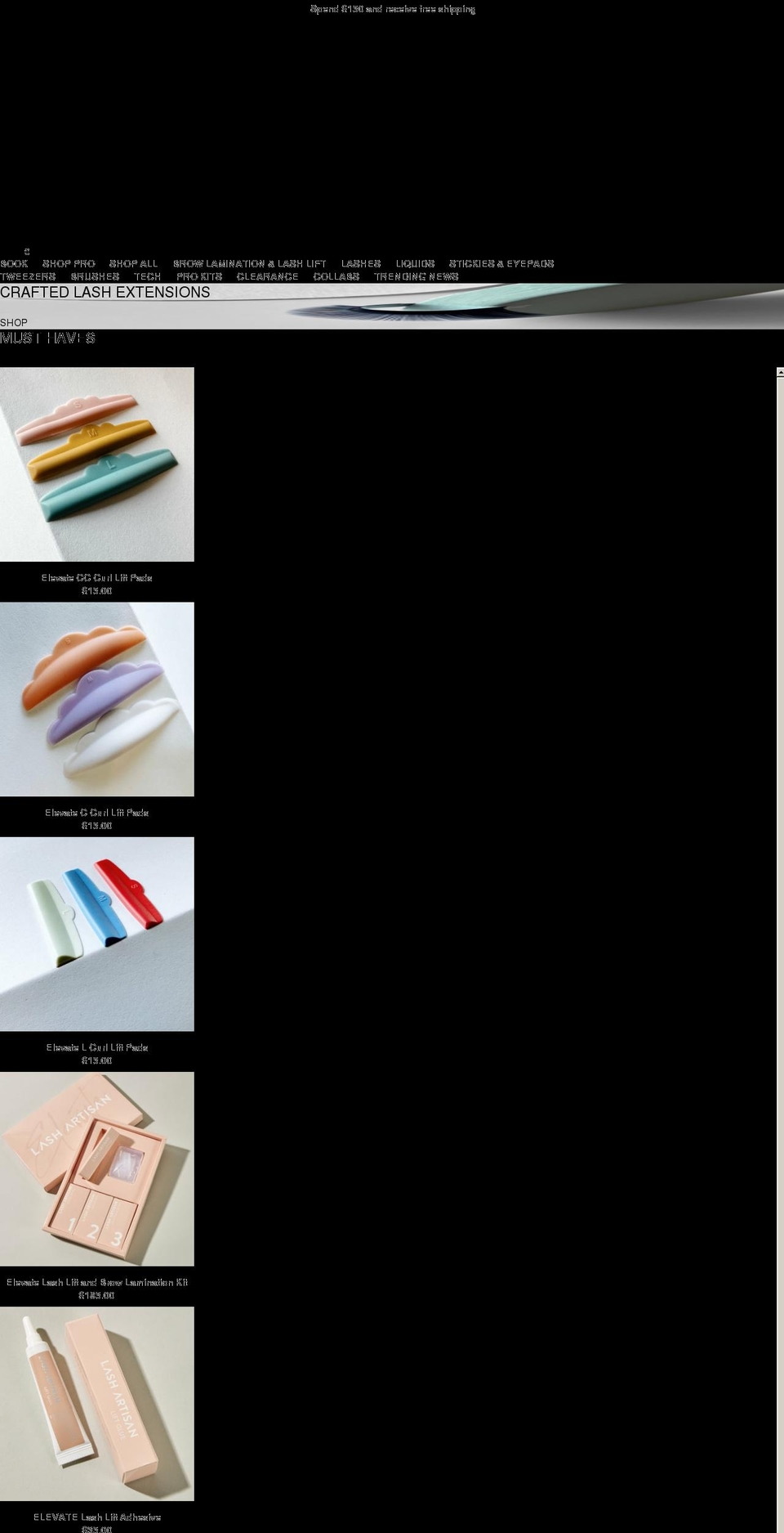 lashartisan.ca shopify website screenshot