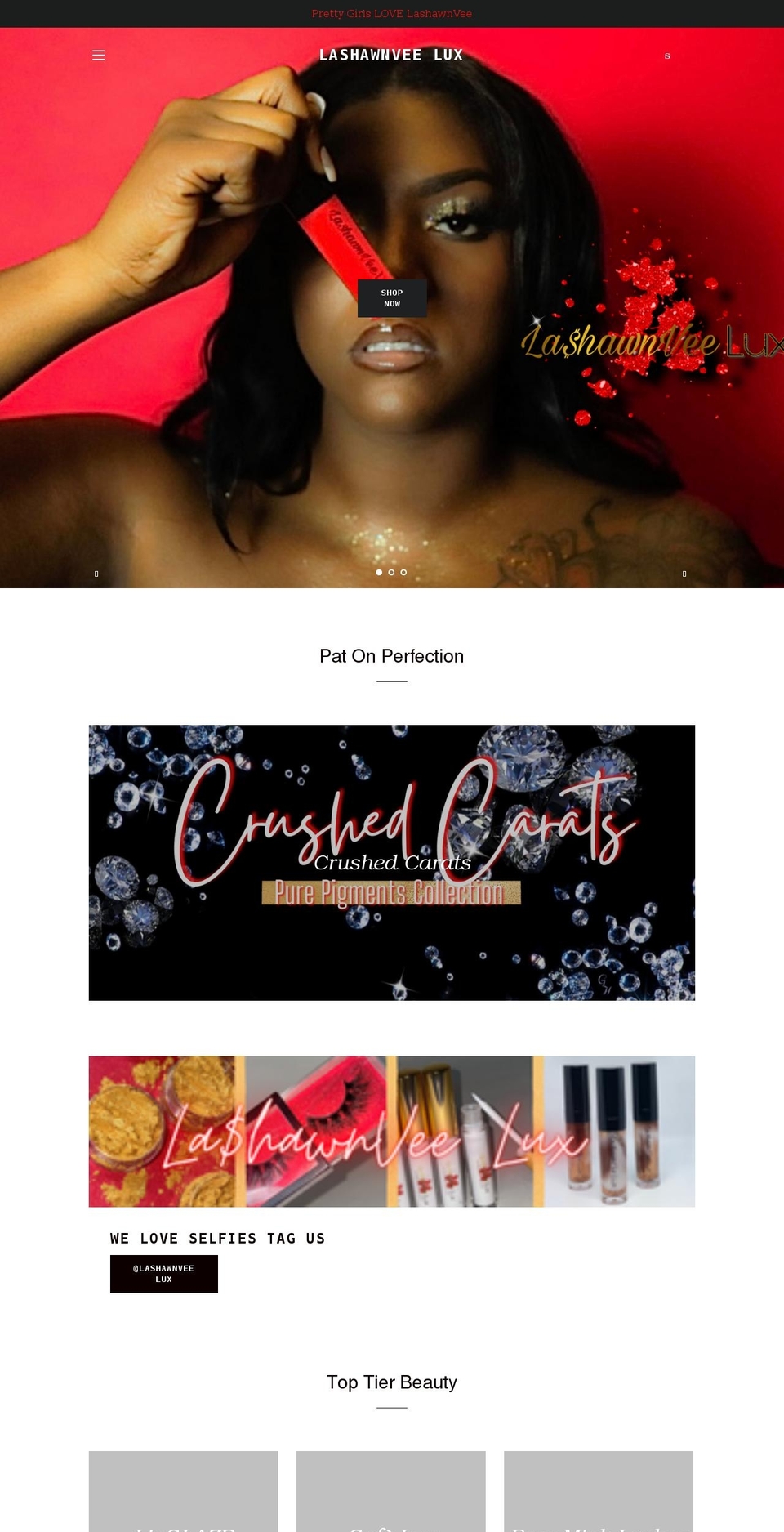lashawnveelux.com shopify website screenshot