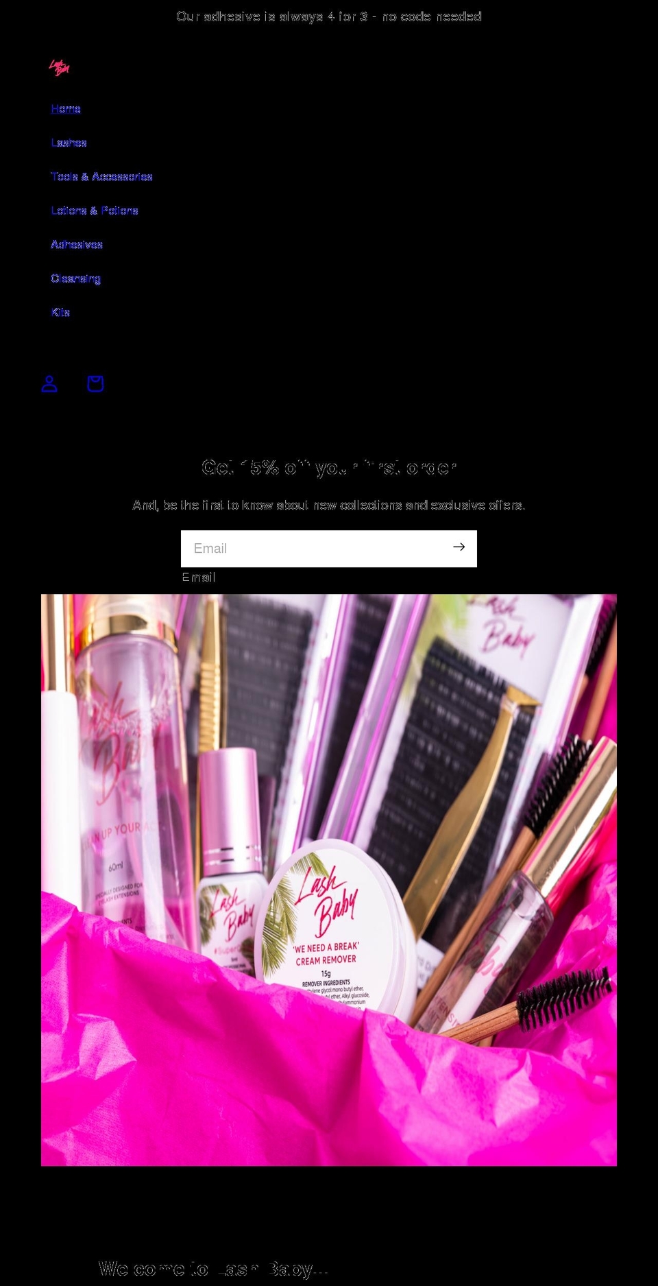 lashbaby.co.uk shopify website screenshot