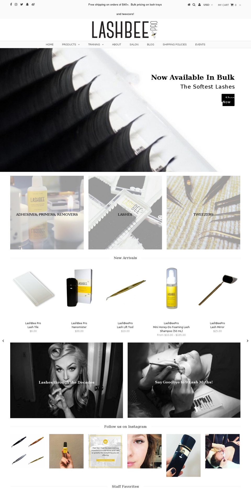 lashbeepro.com shopify website screenshot