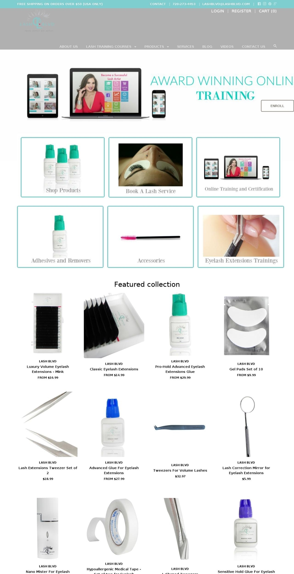 lashblvd.com shopify website screenshot