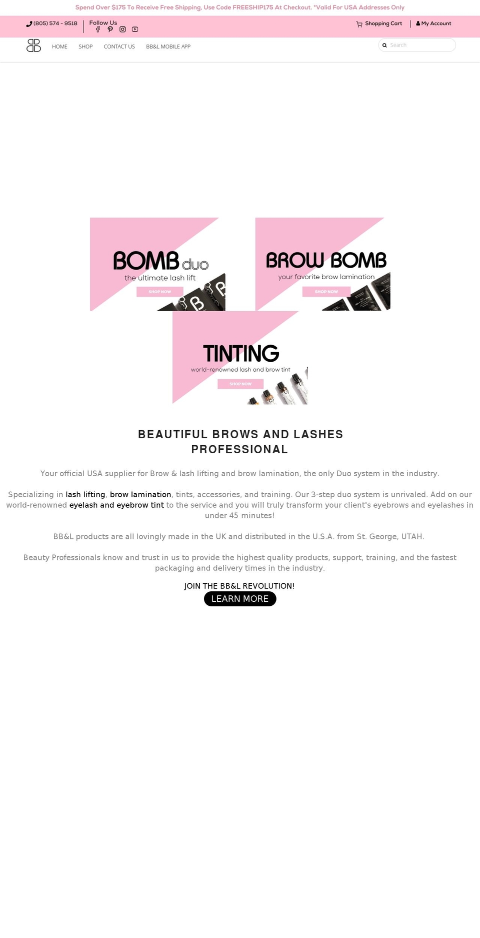 lashbombusa.com shopify website screenshot
