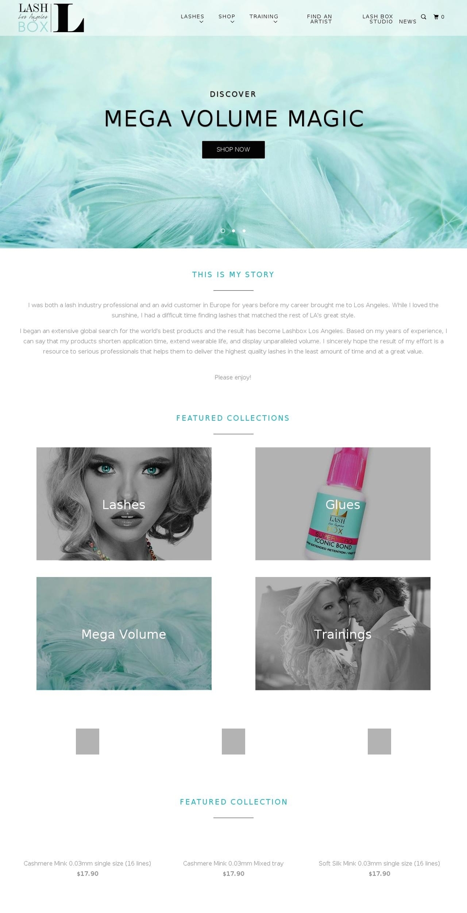 lashboxla.com shopify website screenshot