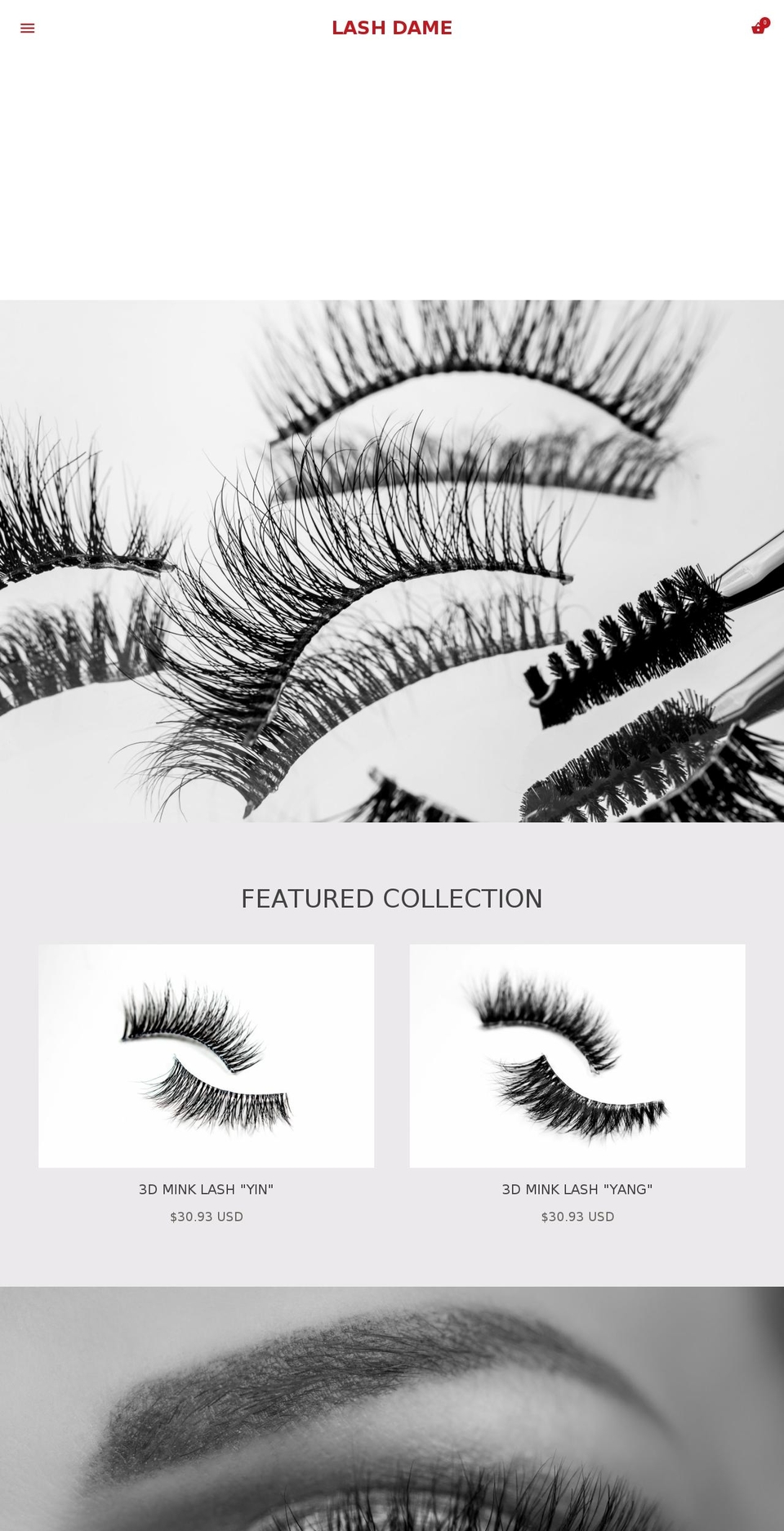lashdame.com — Shopify storefront screenshot