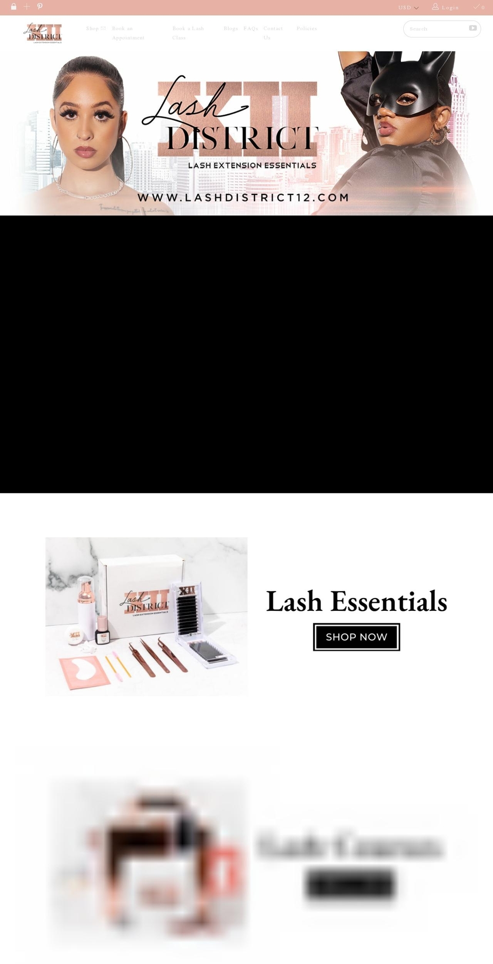 lashdistrict12.com shopify website screenshot