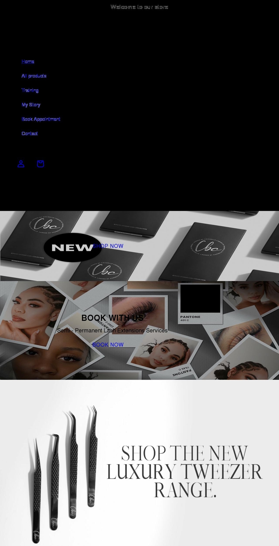 lashedbychanelle.com shopify website screenshot