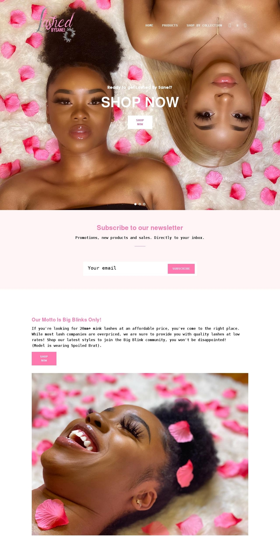 lashedbysanei.com shopify website screenshot