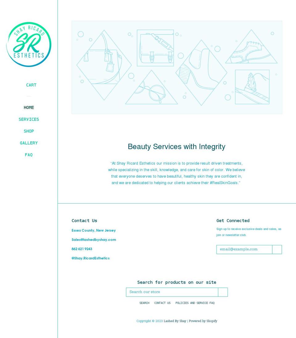 lashedbyshay.com shopify website screenshot