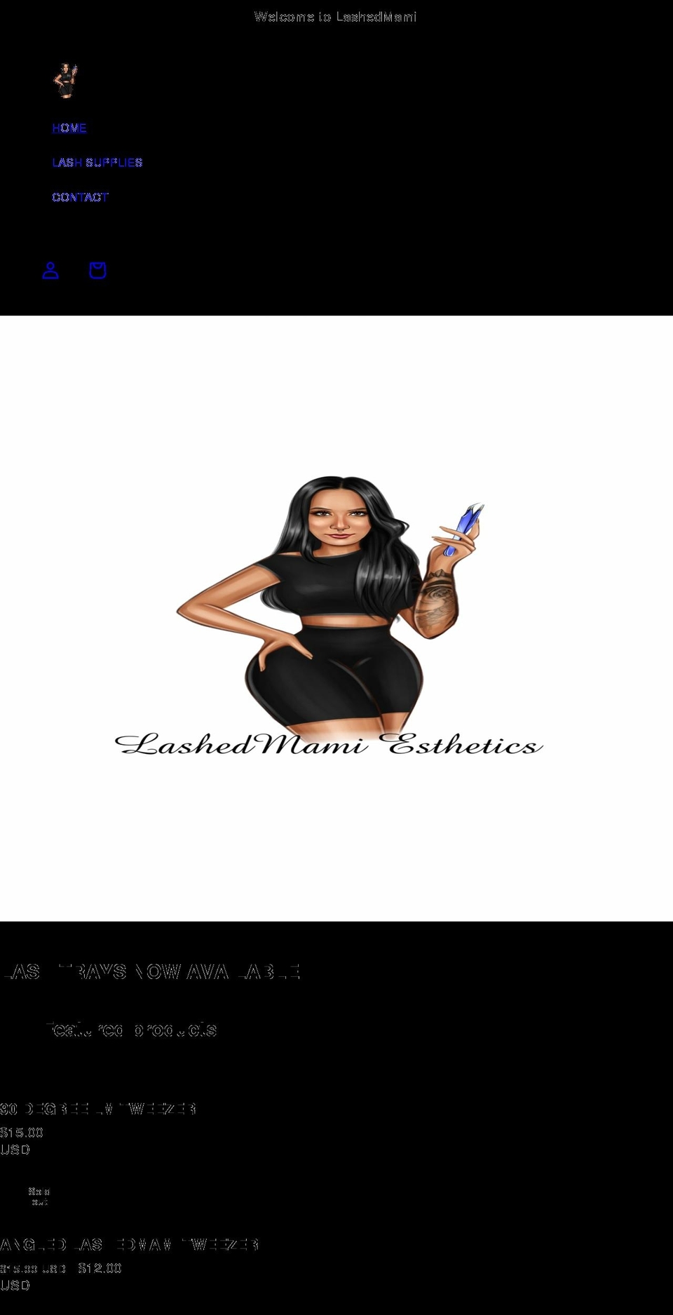 lashedmami.com shopify website screenshot