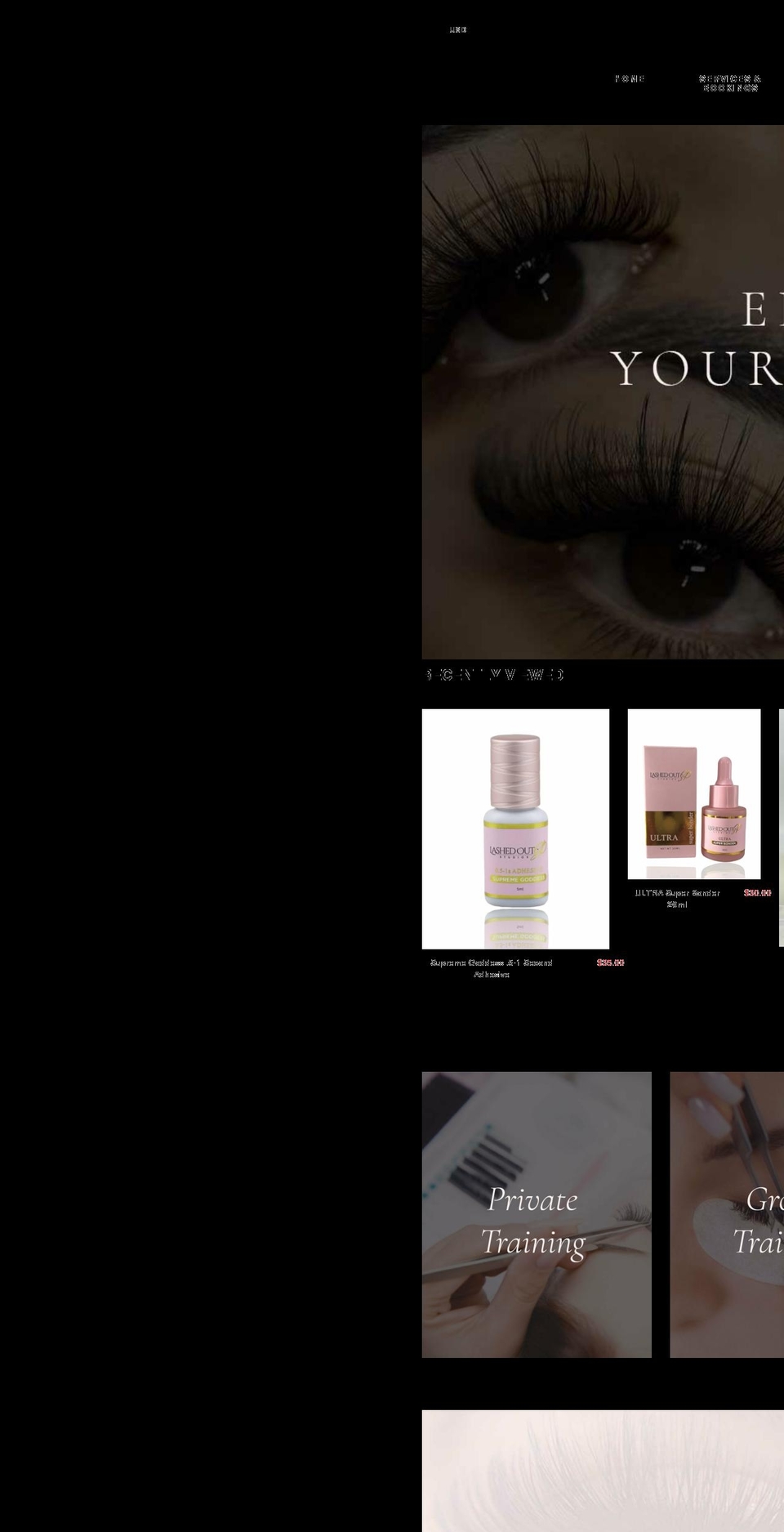 lashedoutbysp.com shopify website screenshot