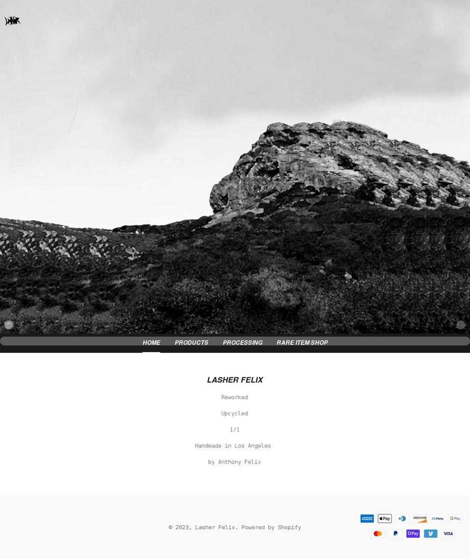 lasherfelix.com shopify website screenshot