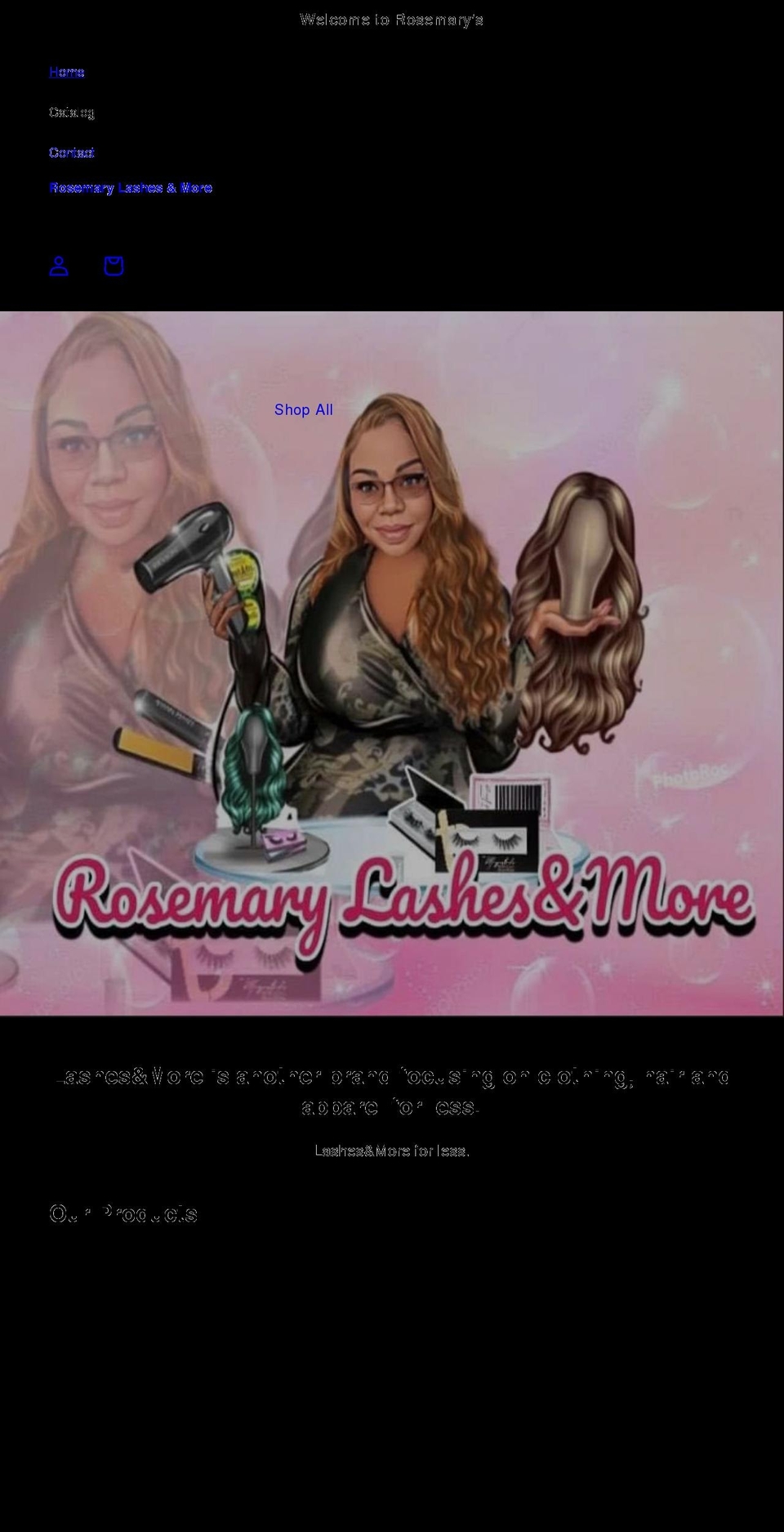 lashes-and-more.com shopify website screenshot