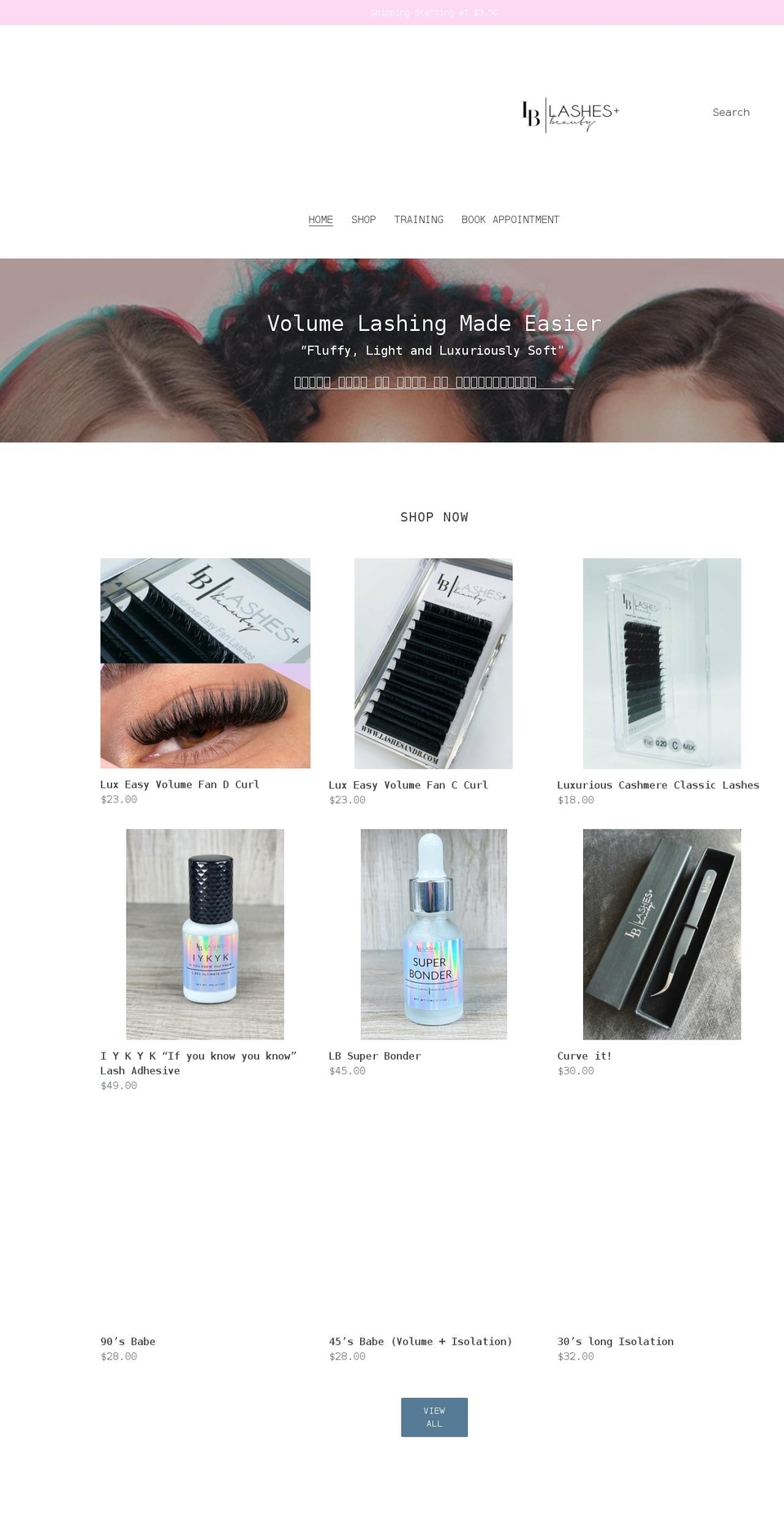 lashesandb.com shopify website screenshot