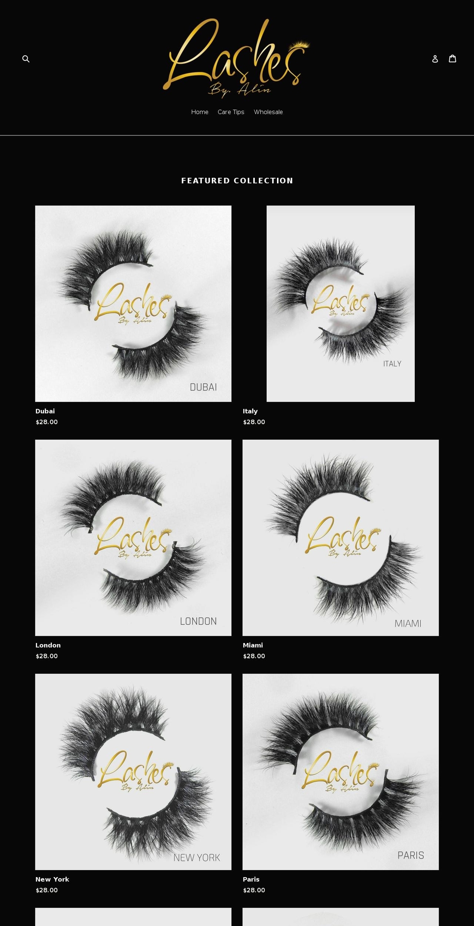 lashesbyalin.net shopify website screenshot