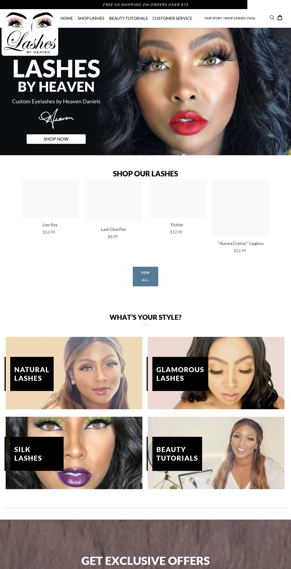 lashesbyheaven.com shopify website screenshot