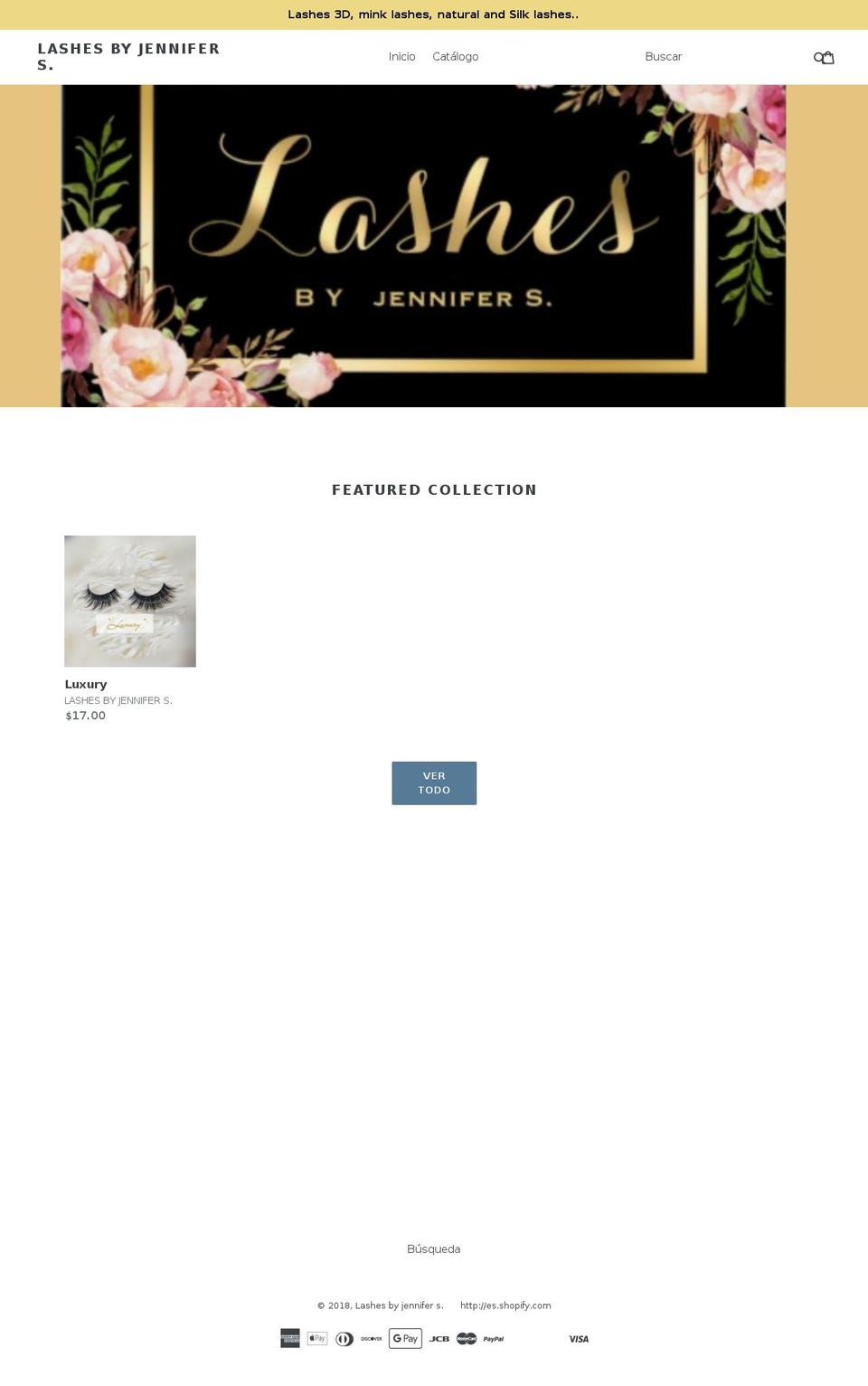 lashesbyjs.com — Shopify storefront screenshot