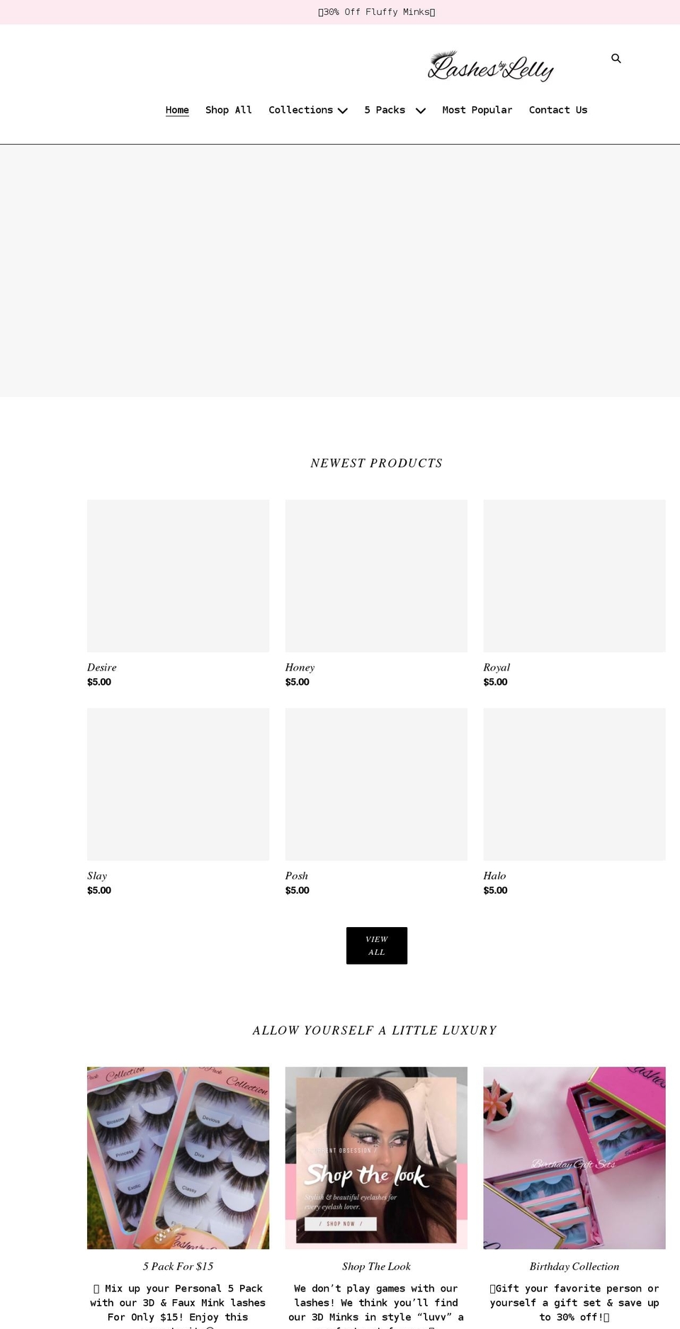 lashesbylelly.com shopify website screenshot