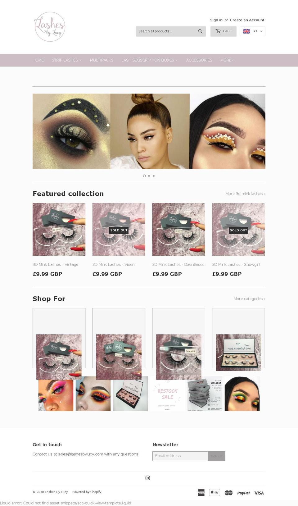 lashesbylucy.com shopify website screenshot