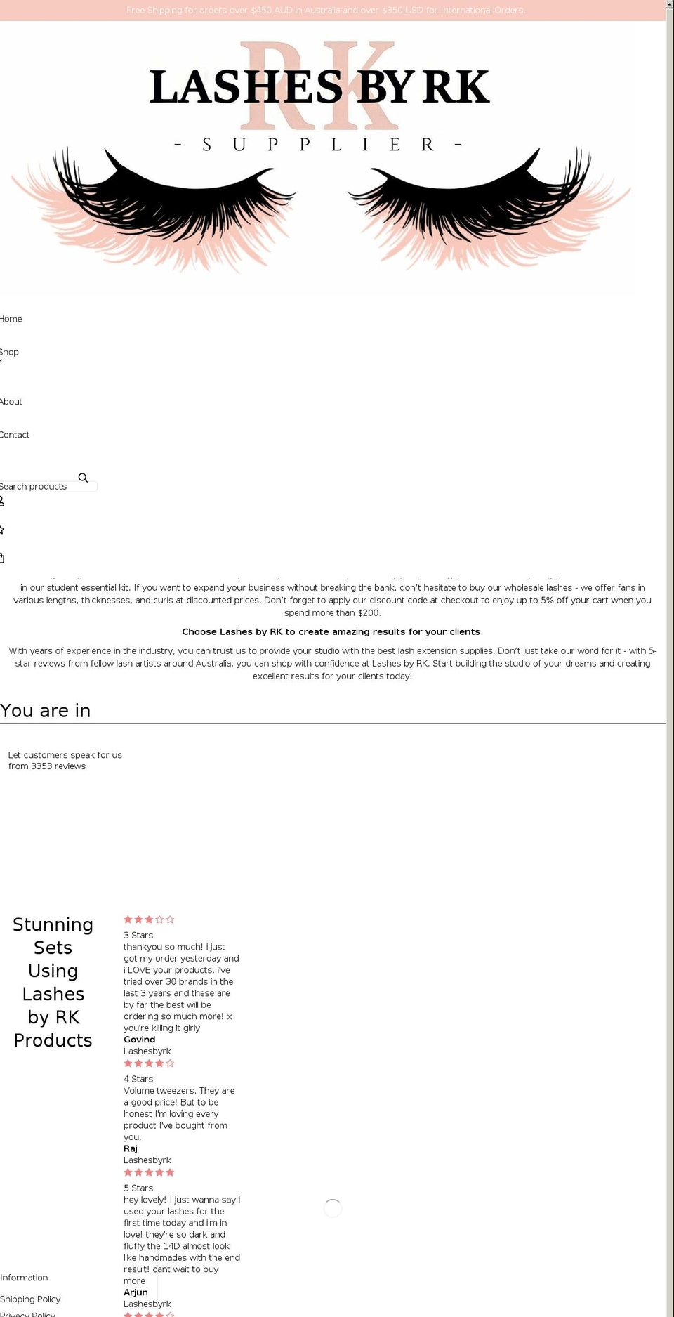 lashesbyrk.com shopify website screenshot