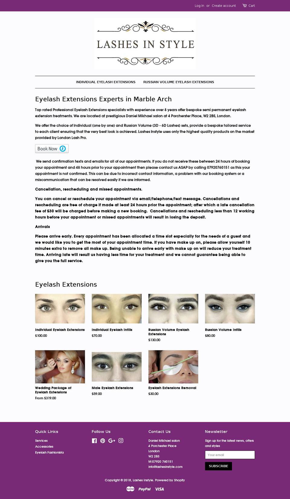 lashesinstyle.com — Shopify storefront screenshot