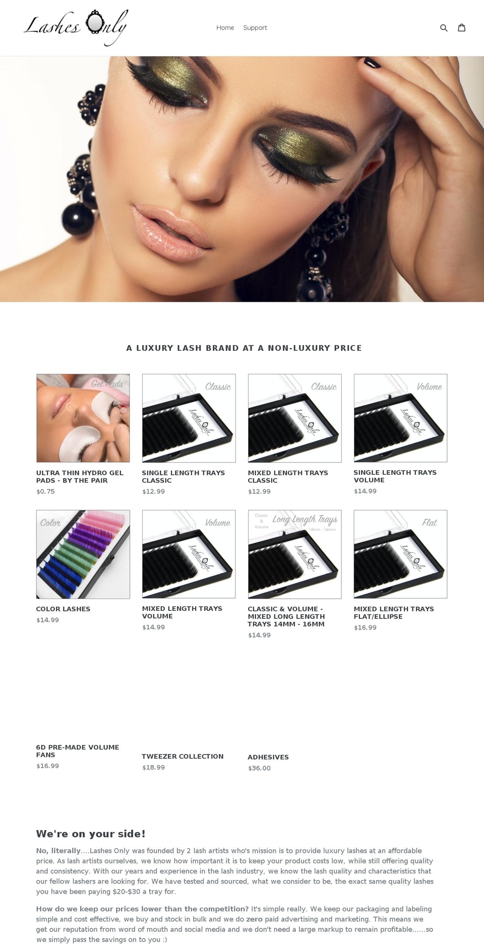 lashesonly.com — Shopify storefront screenshot