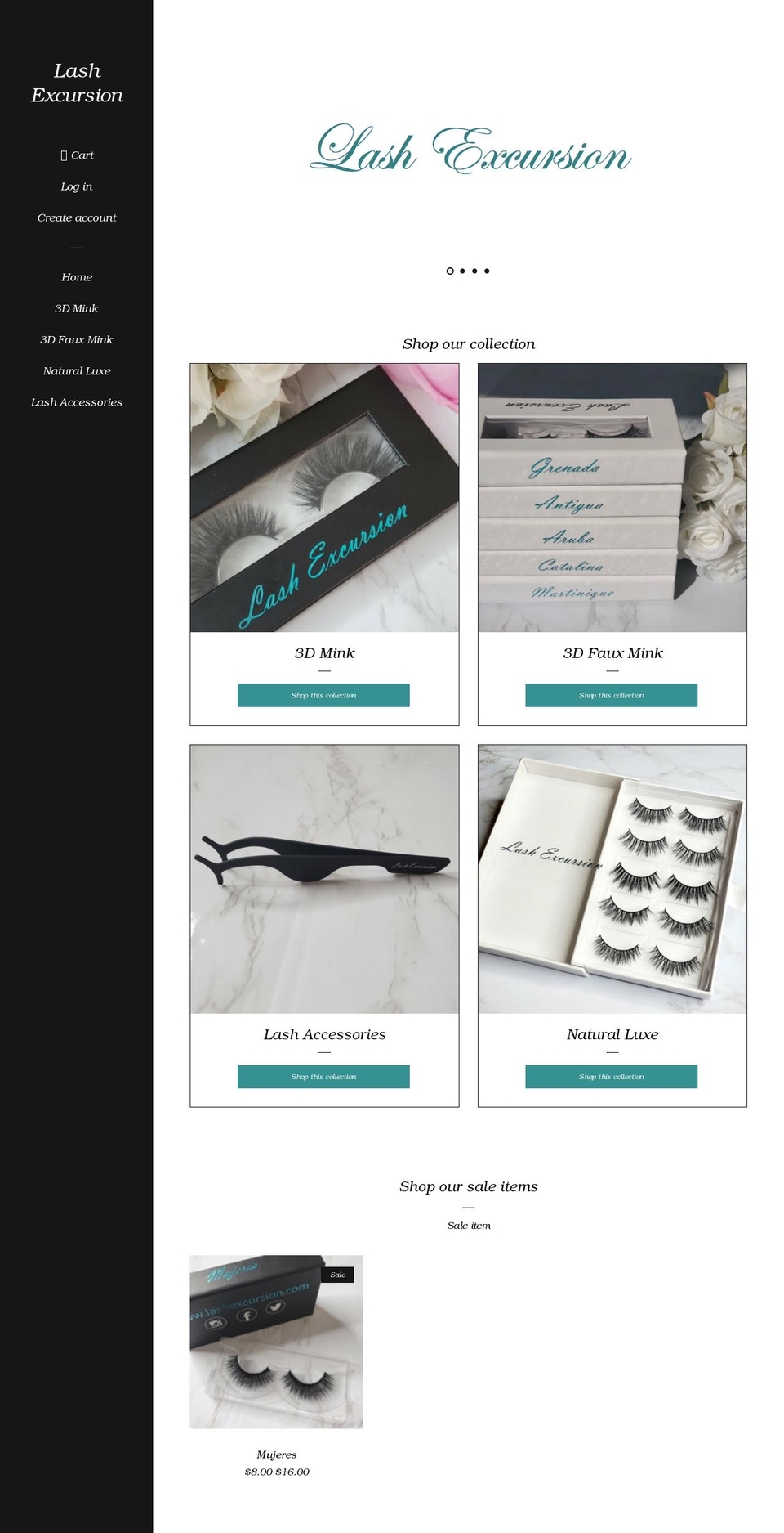 Pop Afterpay Shopify theme site example lashexcursion.com