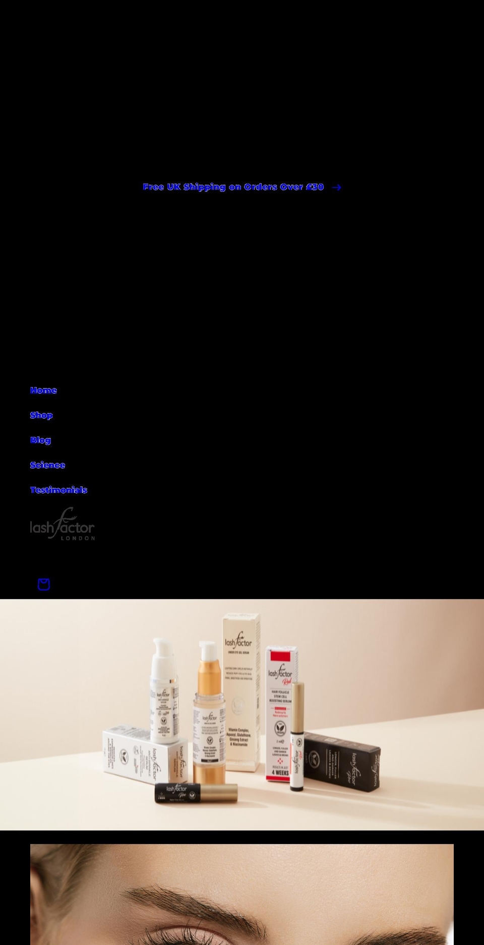 lashfactor.com shopify website screenshot