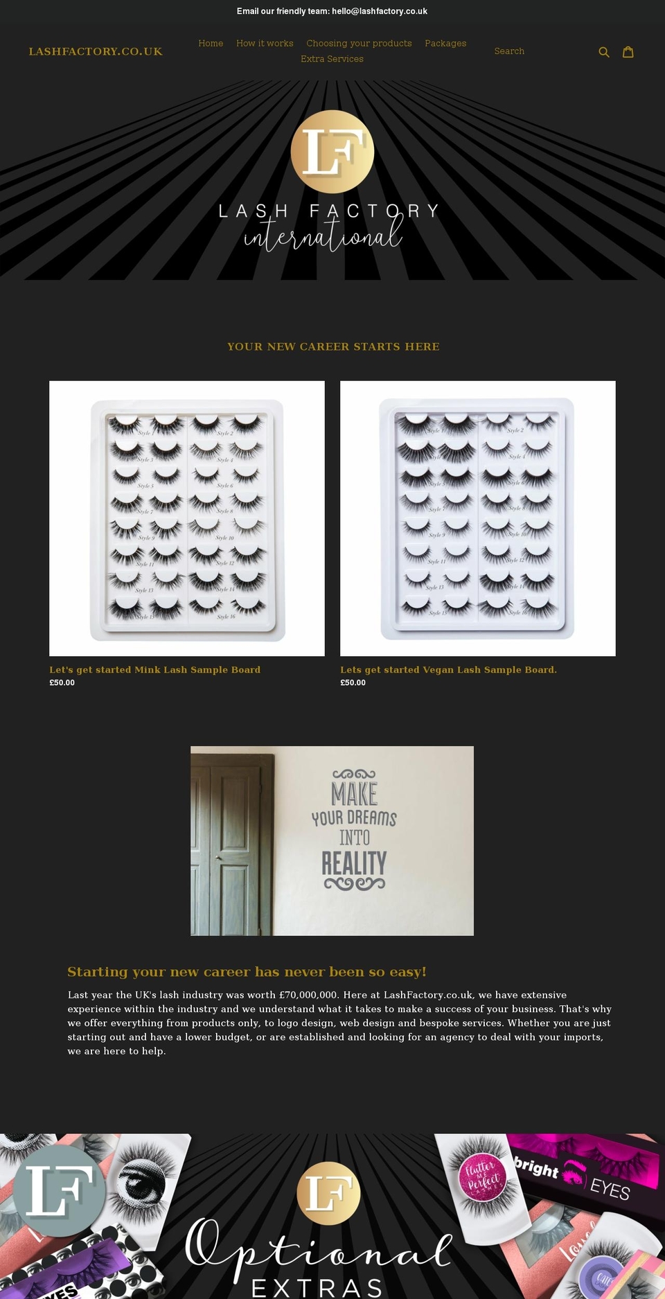 lashfactory.co.uk shopify website screenshot