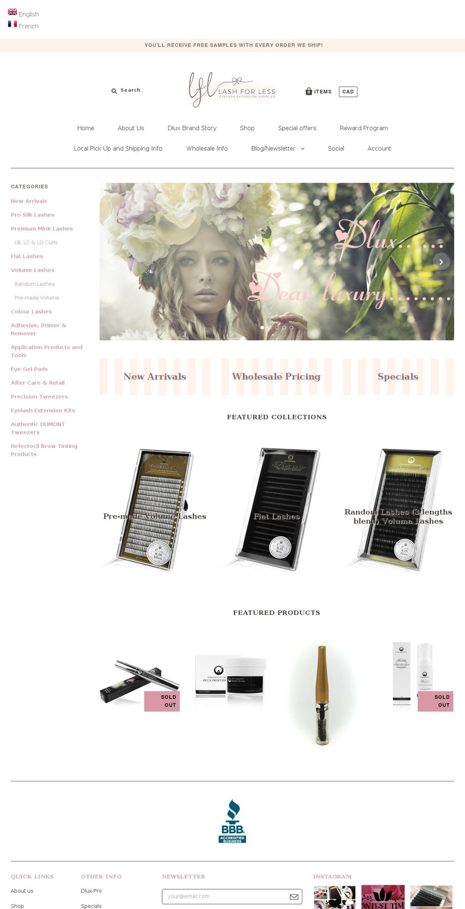 lashforless.com shopify website screenshot