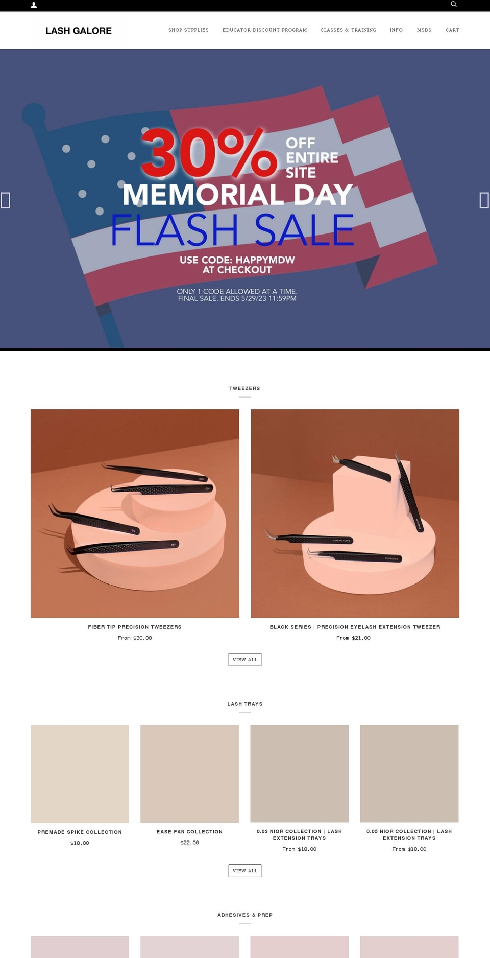 lashgaloresf.com — Shopify storefront screenshot