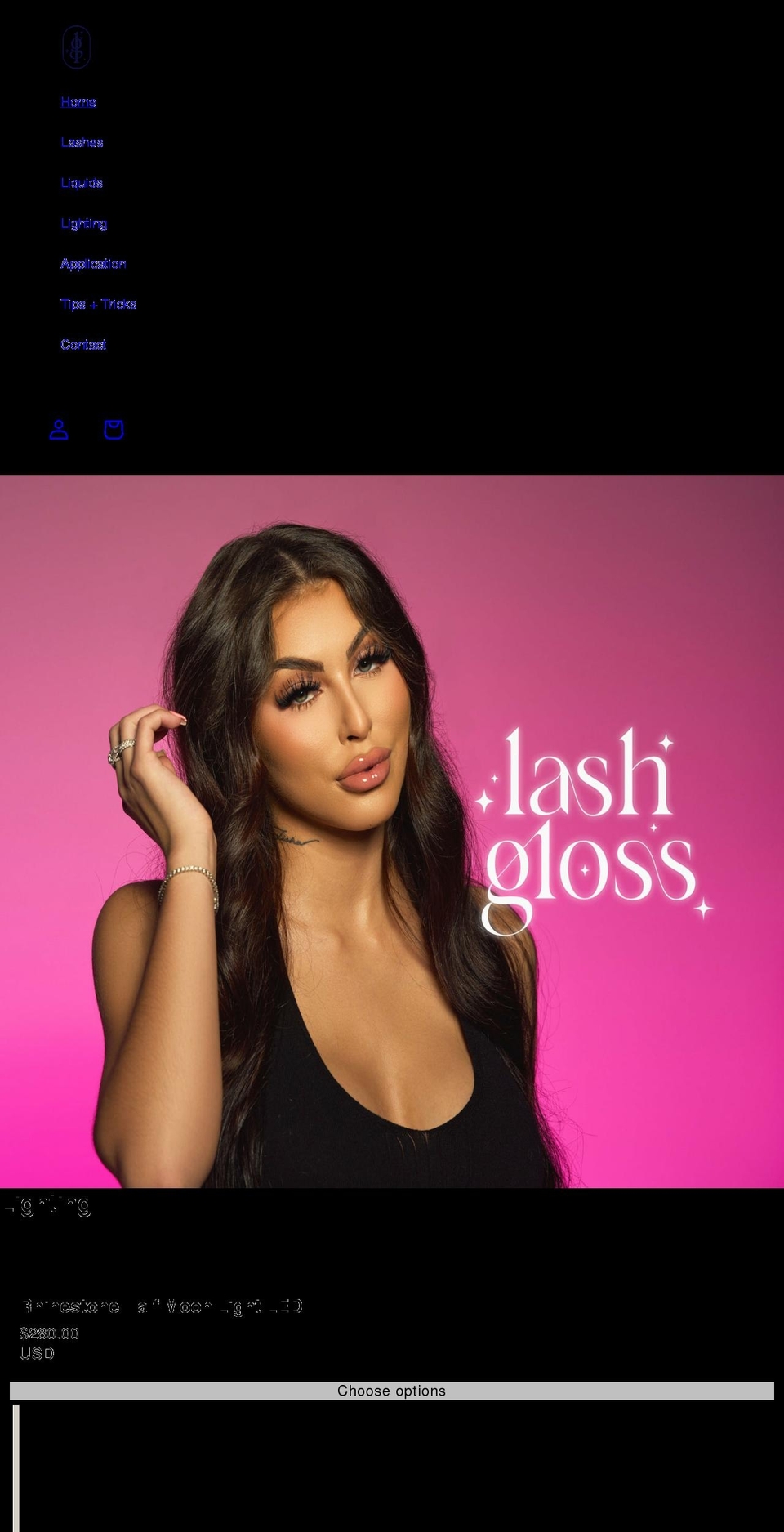 lashgloss.com shopify website screenshot