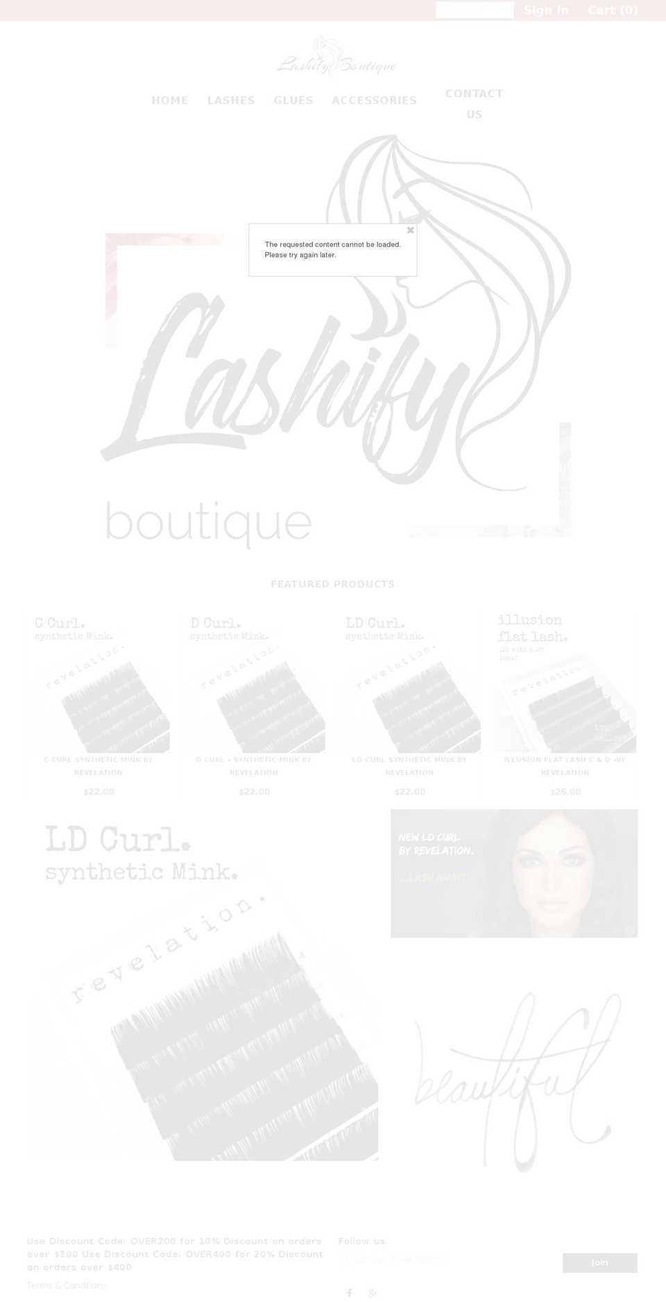 lashify.net shopify website screenshot