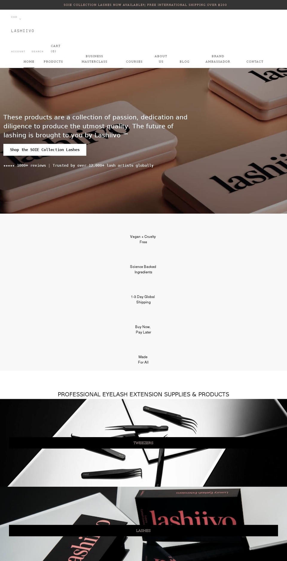 lashiivo.com shopify website screenshot