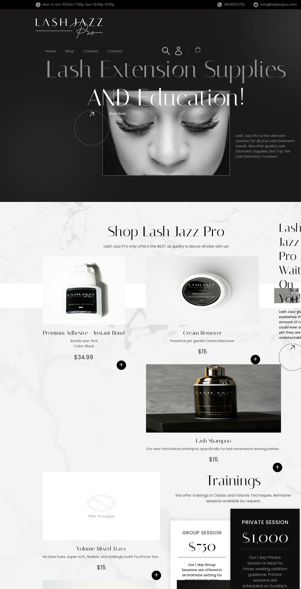 lashjazzpro.com shopify website screenshot