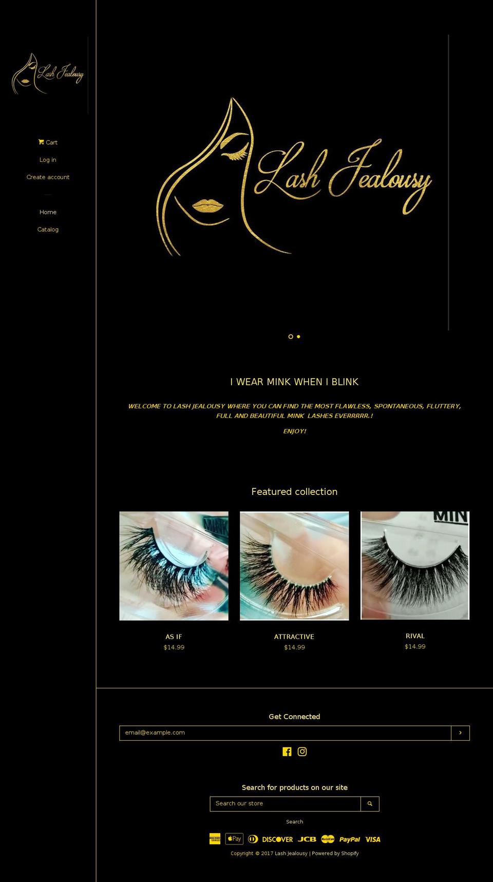 lashjealousy.com shopify website screenshot