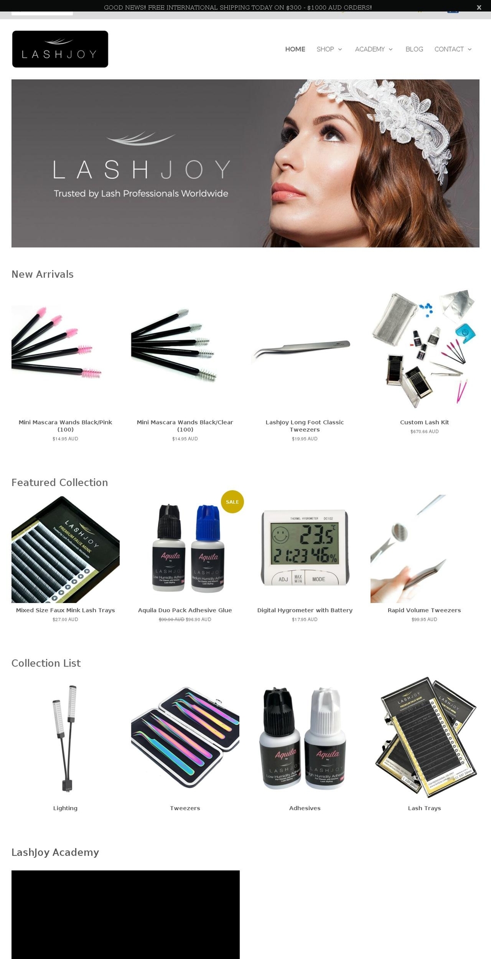 lashjoy.info shopify website screenshot