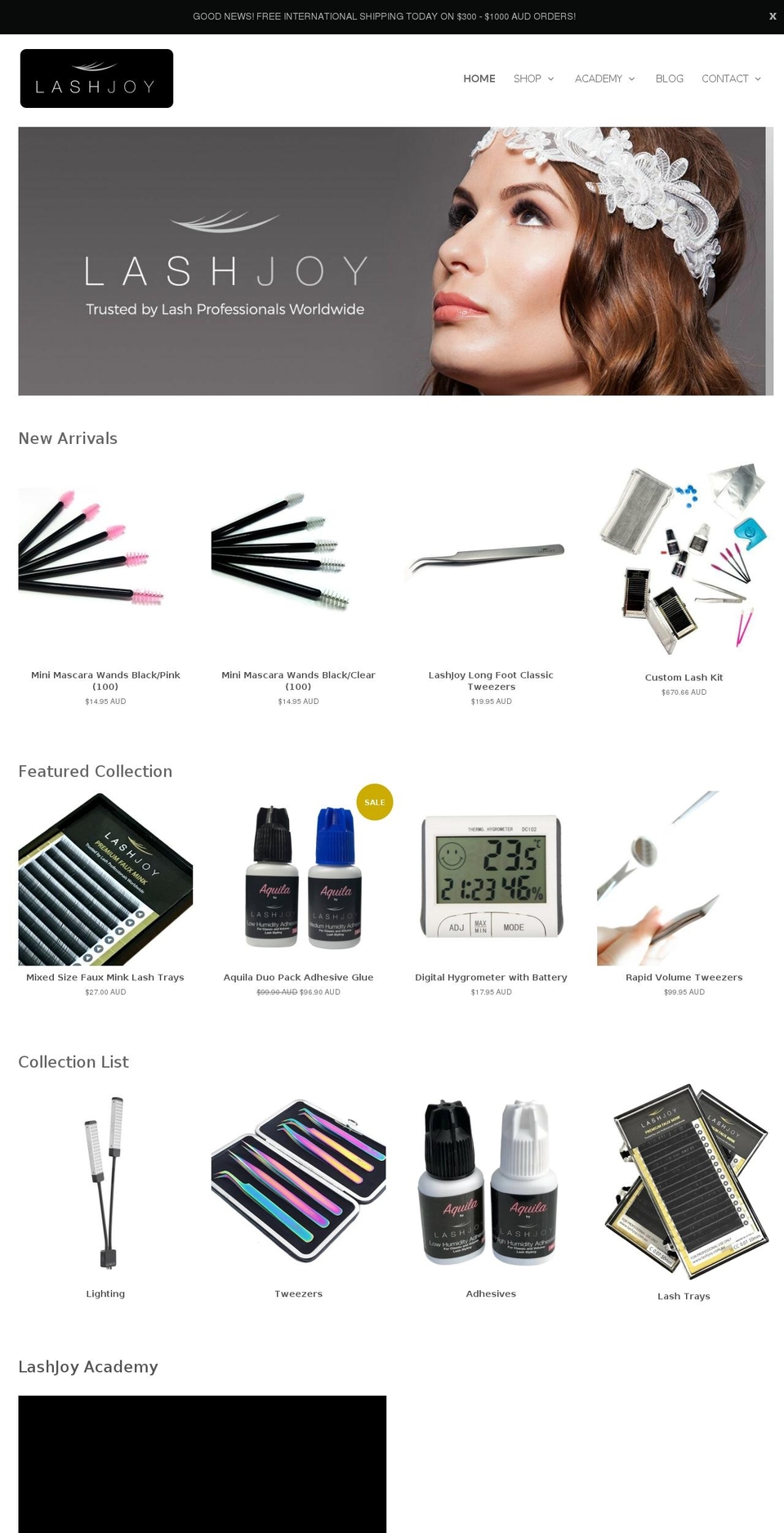 lashjoy.org shopify website screenshot