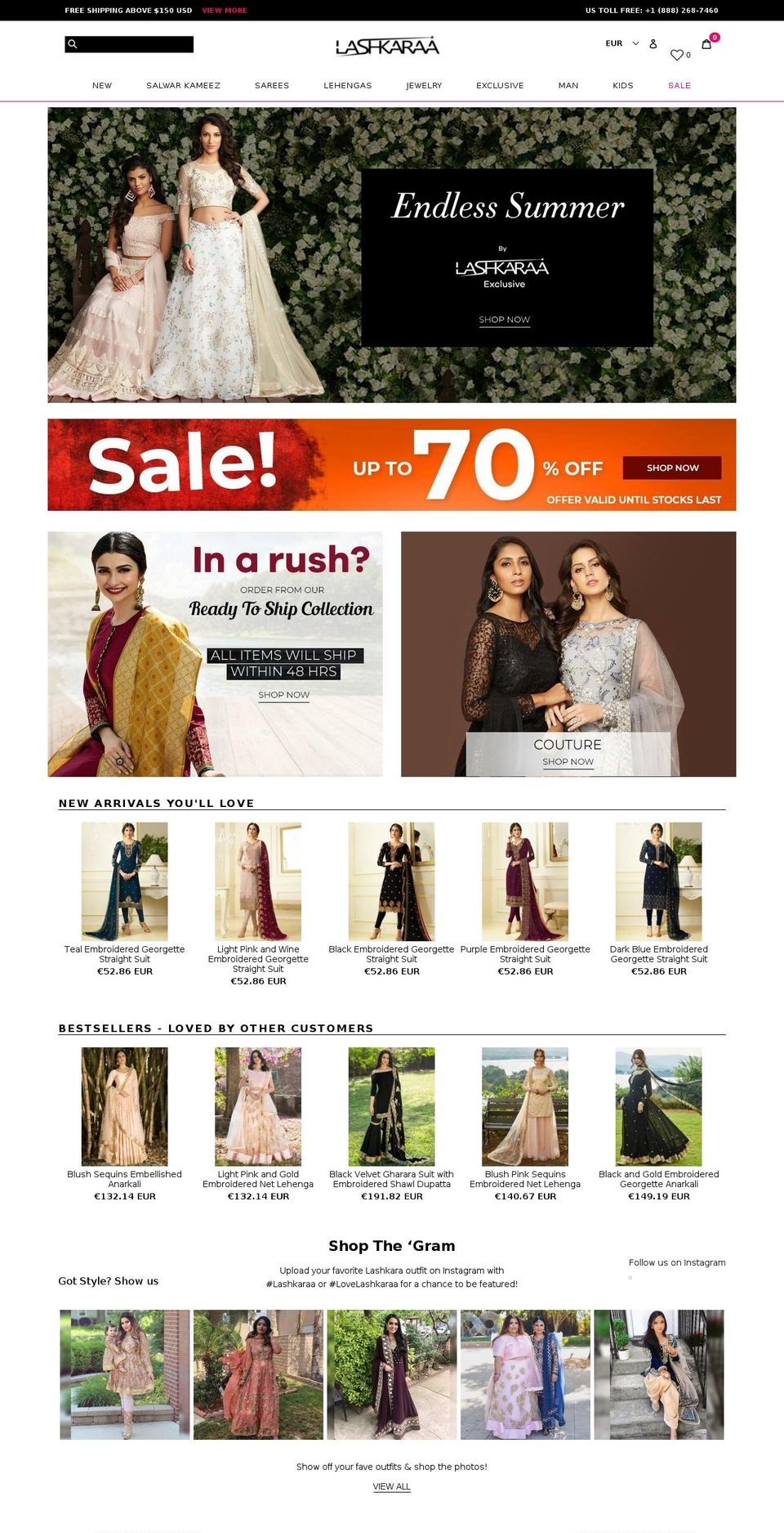 lashkaraa.com shopify website screenshot