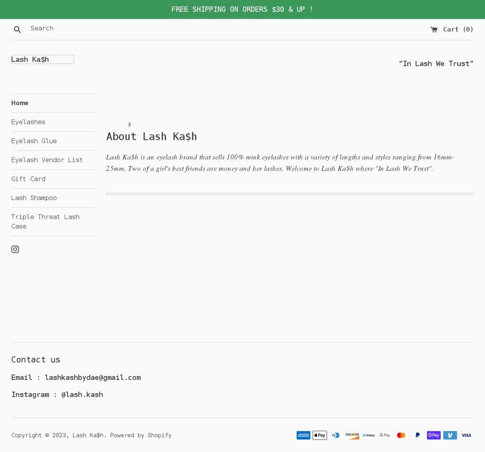 lashkash.com shopify website screenshot